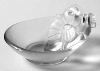 Imperial Glass Ohio Cathay Clear Frosted Plum Blossom Ashtray   Clear Frosted Or