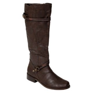 Womens Journee Collection Buckle Accent Tall Boot   Brown   7.5
