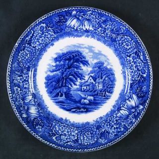 Adams China English Countryside Blue Salad Plate, Fine China Dinnerware   Blue F