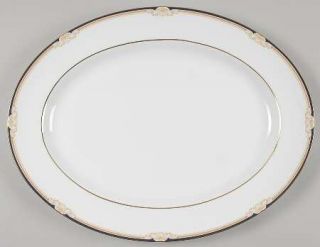 Wedgwood Cavendish 15 Oval Serving Platter, Fine China Dinnerware   Tan Shell &