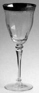 Tiffin Franciscan Melrose Clear (17356,Platinum Encrusted) Water Goblet   Stem 1