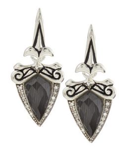 Superstud Diamond Pave Spike Earrings, Gray