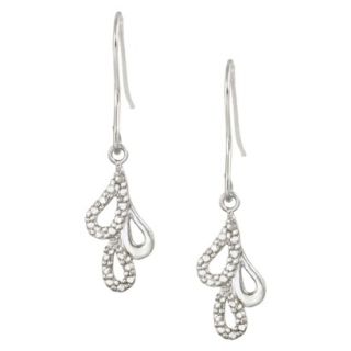 Sterling Silver Diamond Accented Triple Teardrop Dangle Earrings