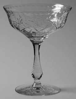 Unknown Crystal Unk401 Champagne/Tall Sherbet   Cut Spray/Arch Design, Cut Oval