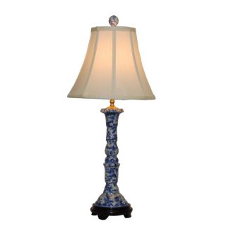 Blue And White Floral Candlestick Lamp