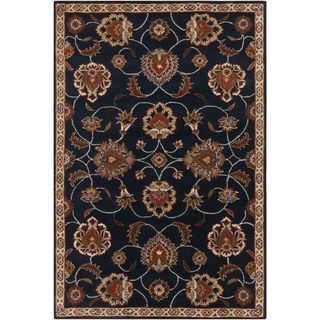 Hand tufted Ebba Traditional Blue Oriental Wool Rug (4 X 6)