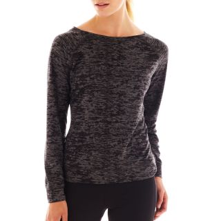 Xersion Burnout Back Zip Sweatshirt, Black, Womens