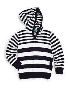 Hartstrings Toddlers & Little Boys Striped Knit Hoodie   Navy White Stripe