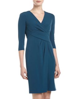 Asymmetric Waist Sheath Dress, Noche Blue
