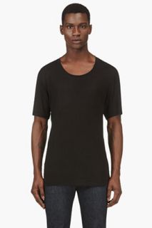 Blk Dnm Black Oversize Scoop Neck T_shirt