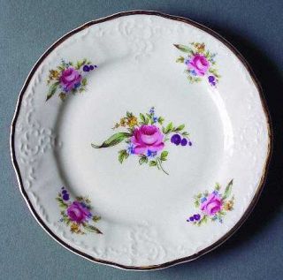 Bernadotte Czech Sonata Bread & Butter Plate, Fine China Dinnerware   Pink Roses