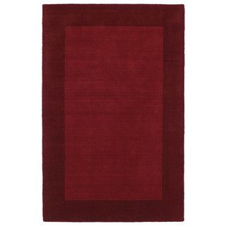 Borders Hand tufted Red Wool Rug (50 X 79)
