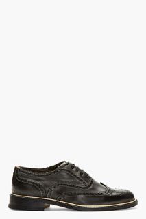 Ps Paul Smith Black Leather Knight Quarter Brogues