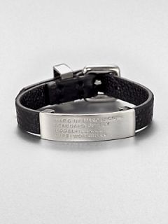 Marc by Marc Jacobs Standard Supply Leather ID Bracelet/Silver   Black