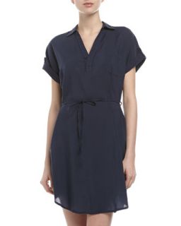 One Pocket Shirt Dress, Navy