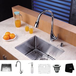 Kraus Kitchen Combo 23 inch Steel Undermount Sink With Faucet