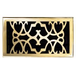 Brass Elegans Victorian 6 X 10 Polished Brass Floor Register (Solid brassHardware finish Polished and lacquered brassDimensions 6 x 10 duct openingDue to the handmade nature of this product, there may be slight variations in size and finish.)