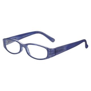 ICU Nautical Blue Striped Rectangle Reading Glasses With Case   +2.5