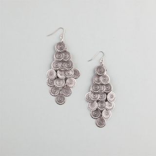 Medallion Chandelier Earrings Silver One Size For Women 228855140