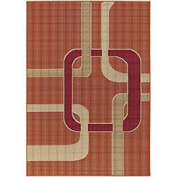 Set Of 2 Indoor/ Outdoor Mandara Area Rugs (36 X 56) (OrangePattern GeometricMeasures 0.25 inch thickTip We recommend the use of a non skid pad to keep the rug in place on smooth surfaces.All rug sizes are approximate. Due to the difference of monitor c