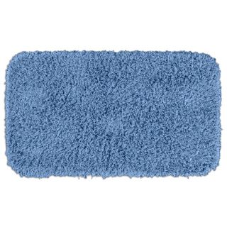 Quincy Super Shaggy Cool Blue Washable 30 X 50 Bath Rug