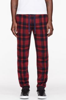 Marc By Marc Jacobs Red And Navy Plaid Sheffield Lounge Pants