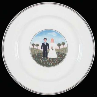 Villeroy & Boch Naif Wedding Salad Plate, Fine China Dinnerware   Bride & Groom