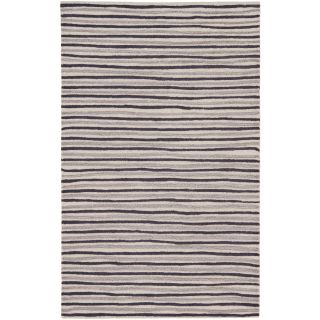 Martha Stewart Hand Drawn Stripe Wampum Purple Wool/ Viscose Rug (8 X 10)