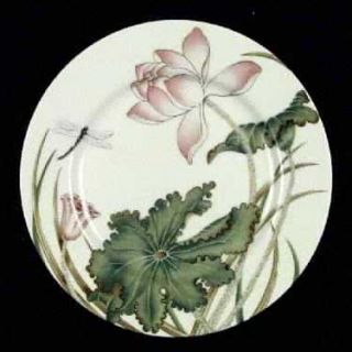 Fitz & Floyd Lotusland Salad Plate, Fine China Dinnerware   Pink&White Lotus, Dr