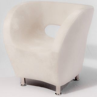 Home Loft Concept Commenzo Modern Fabric Chair Ivory W9610329