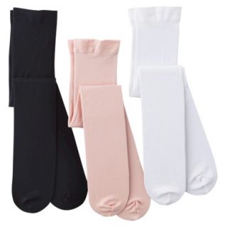 Cherokee Infant Toddler Girls 3 Pack Tights   Pink/Black/White 2T/3T