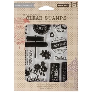 Basic Grey Herbs   Honey Clear Stamps By Hero Arts gather Love