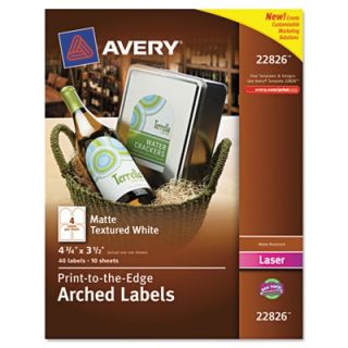 Avery Labels Textured Arched Easy Peel Labels, 4 3/4 x 3 1/2, White (22826)