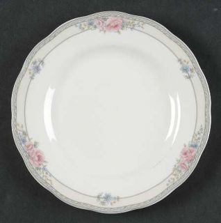 Royal Doulton Courtney Bread & Butter Plate, Fine China Dinnerware   Pink & Blue