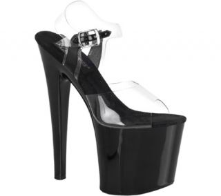 Womens Pleaser Taboo 708   Clear/Black Dress Shoes