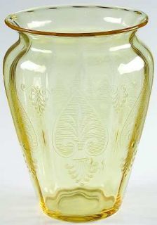 Fostoria Trojan Topaz Flower Vase   Stem #5099, Topaz, Etch #280