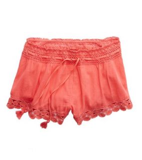 Whipped Strawberry Aerie Crochet Lace Short, Womens XL