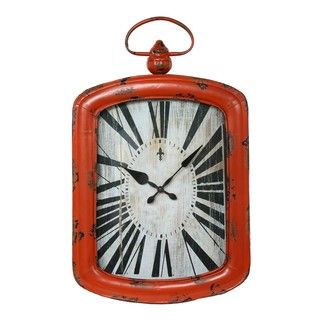 Antique Orange Iron Clock