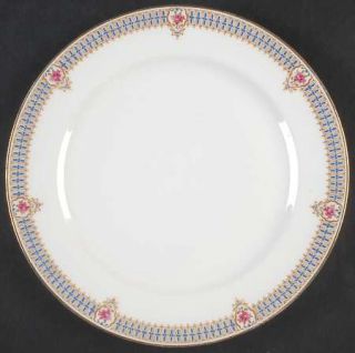 Charles Ahrenfeldt Ahr27 Luncheon Plate, Fine China Dinnerware   Blue/Gold Band