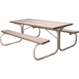Leisure Time Injection Molded Picnic Table   72in., Taupe, Model# 25064
