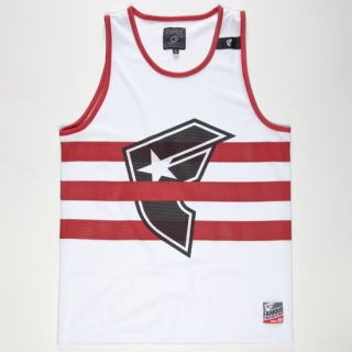 Strapped Mens Jersey Tank White/Red In Sizes X Large, Xx 