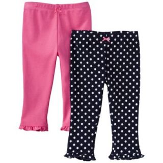 Just One YouMade by Carters Newborn Girls 2 Pack Pant   Pink/Black 6 M