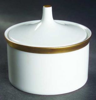 Rosenthal   Continental Ascot Sugar Bowl & Lid, Fine China Dinnerware   Gold Ban