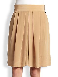 Rachel Comey Amos Silk Pleated Skirt   Tan