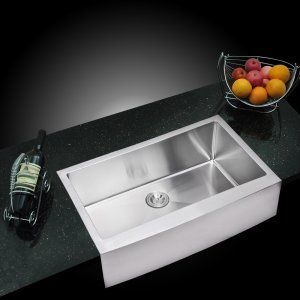 Water Creation SS AS 3622B Stainless Steel Sinks 36 In. X 22 In. 15 mm Corner Ra