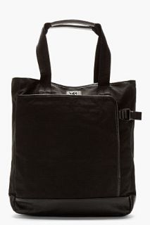 Y_3 Ink Black Canvas Shopper Tote Bag