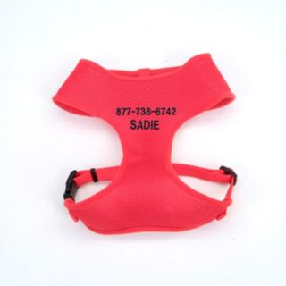 Medium Personalized Mesh Dog Harness in Red, 20 29 Girth
