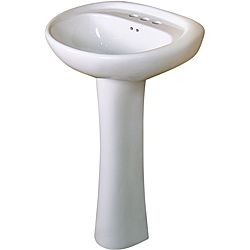 Ceramic 19.25 inch White Pedestal Sink