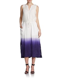 Dip Dyed Sleeveless Silk Dress   Currant