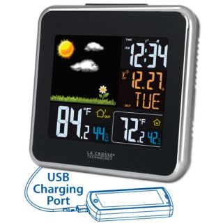 La Crosse Technology Atomic Color Weather Station with USB Charging Multicolor  